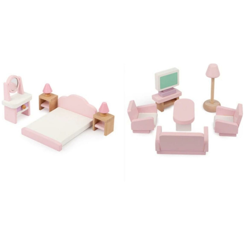 Set mini muebles para casa de muñecas