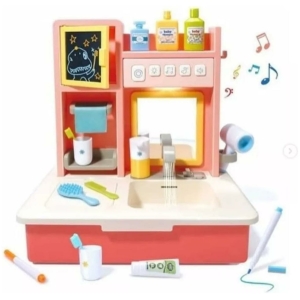 Juego lavamanos luz y sonido rosado