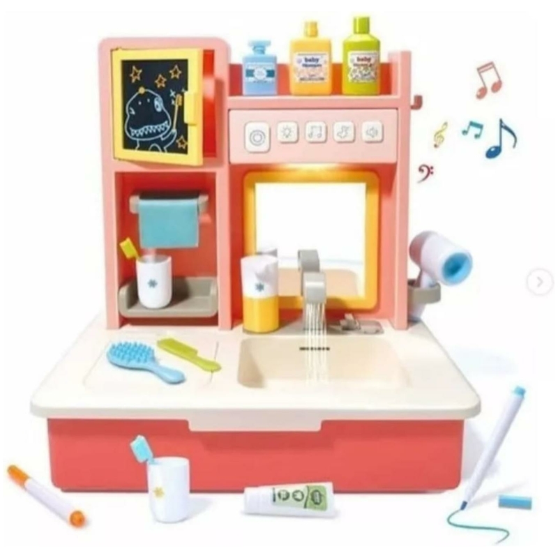 Juego lavamanos luz y sonido rosado