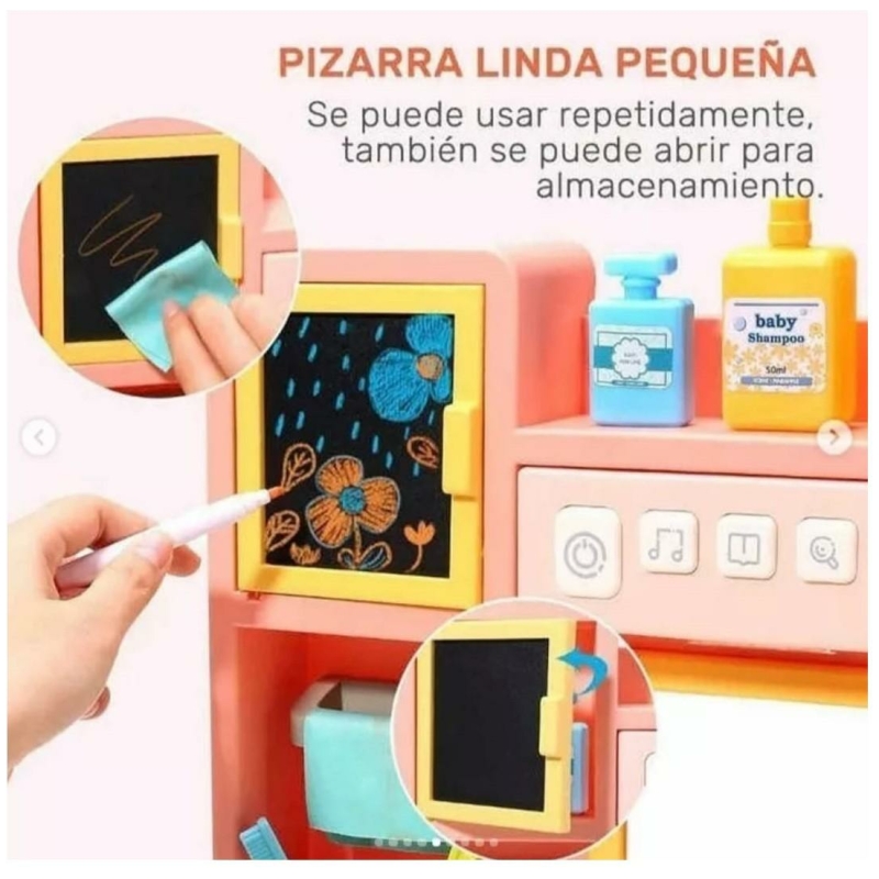 Juego lavamanos luz y sonido rosado
