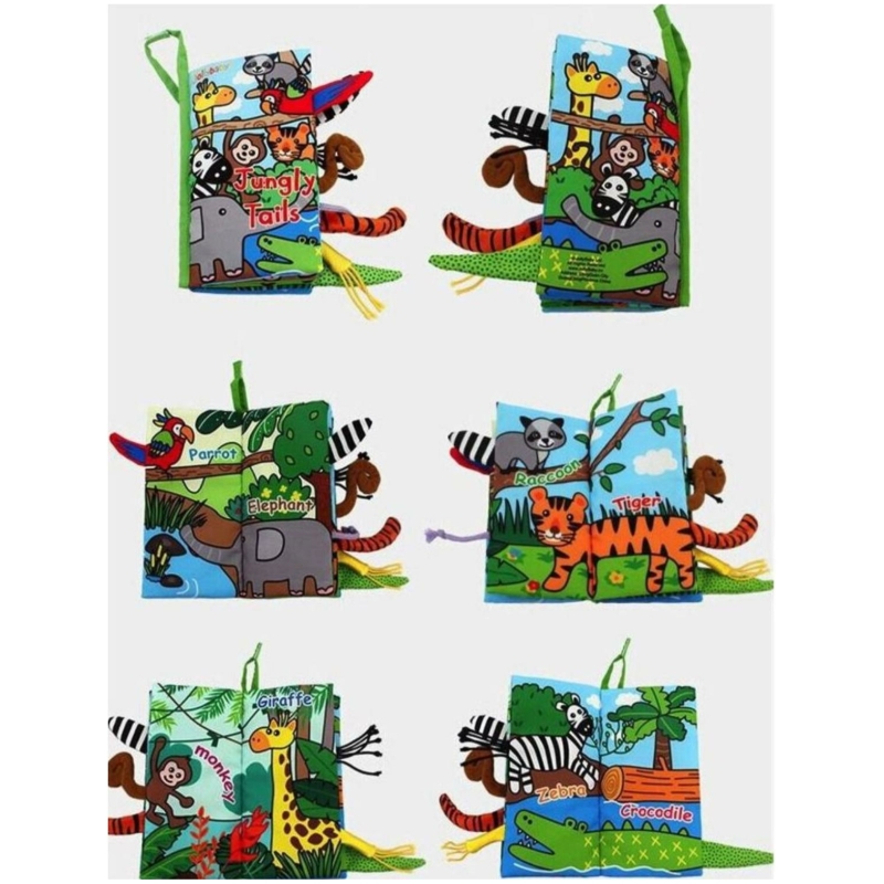 Libro sensorial de tela colas animales surtidos