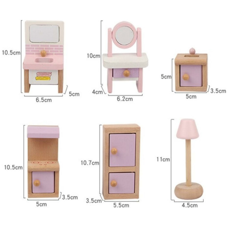 Set mini muebles para casa de muñecas