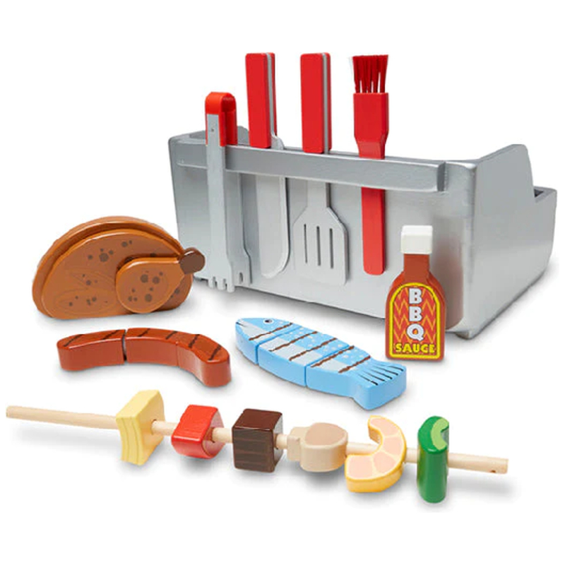Set parrilla de madera con accesorios melissa & doug