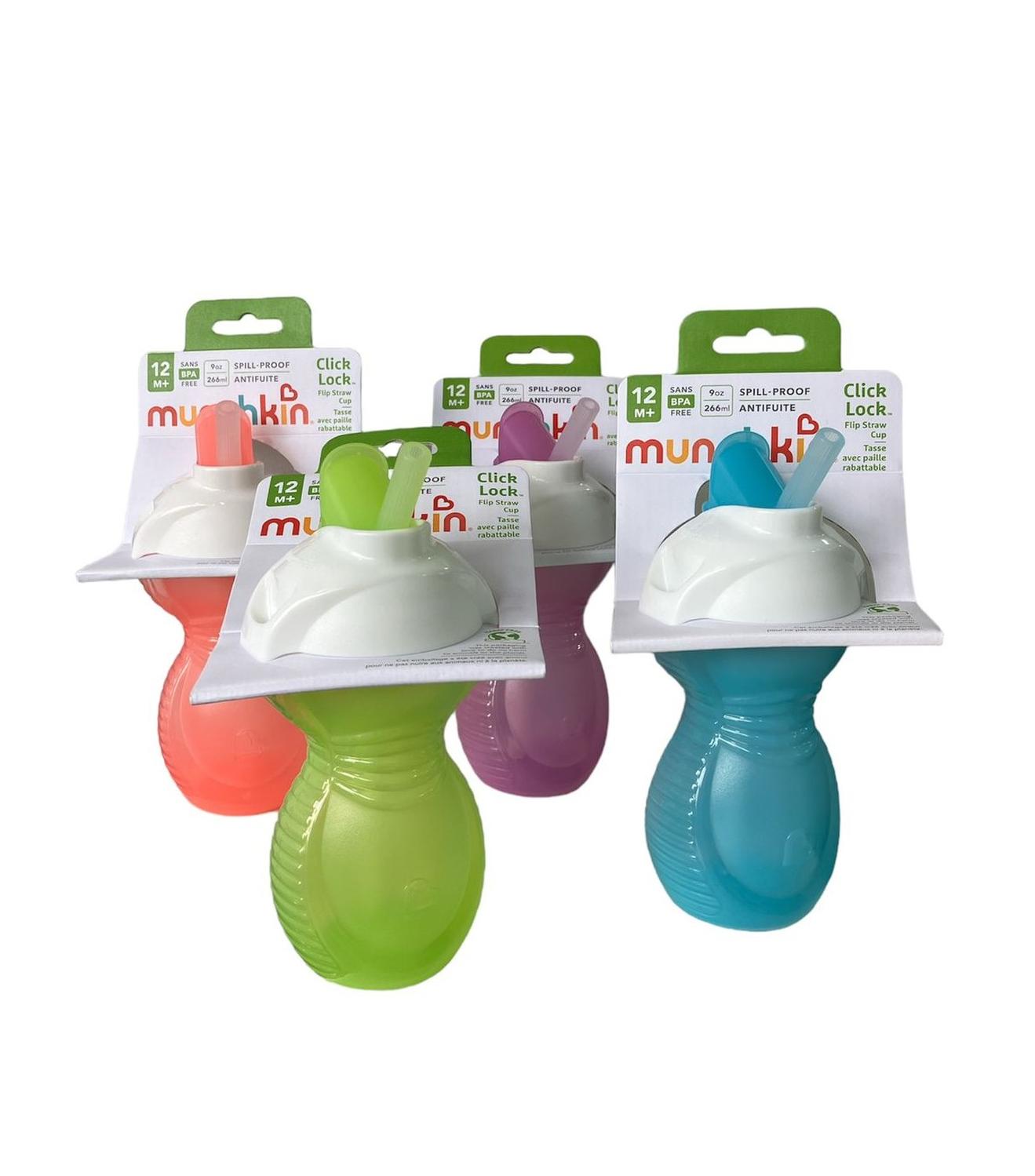 MUNCHKIN Vaso Antiderrame con Bombilla Flip Click and Lock 260Ml