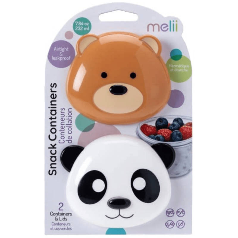 Contenedores de snack oso y panda melii