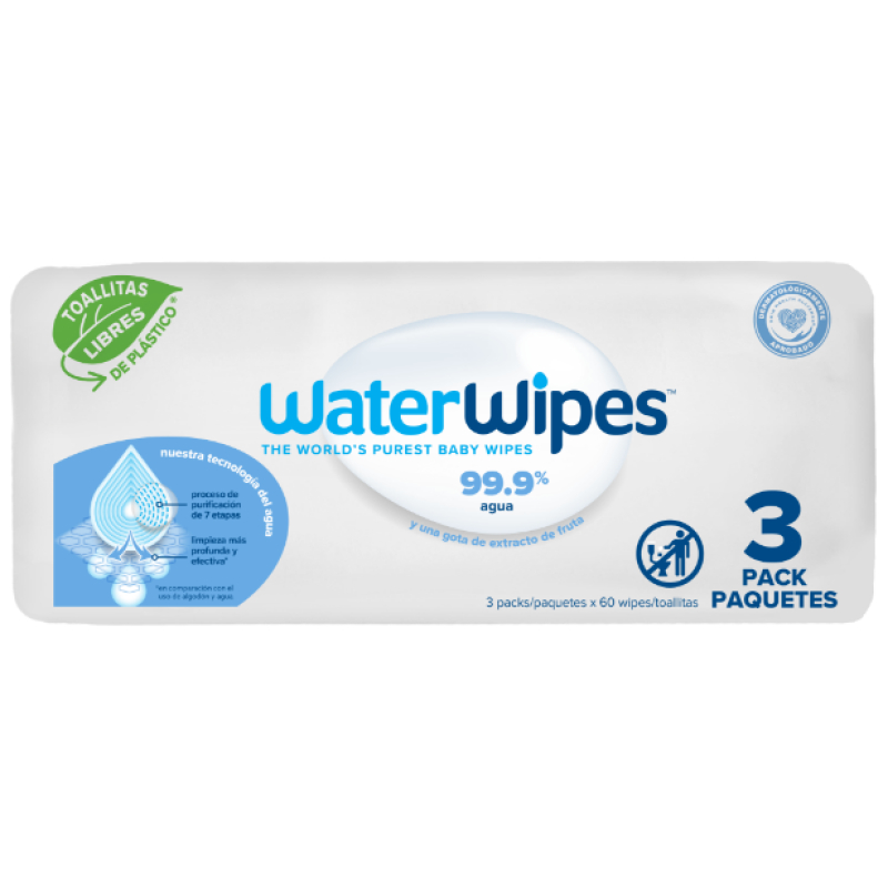 Toallitas húmedas bio waterwipes 3 x 60 uns.