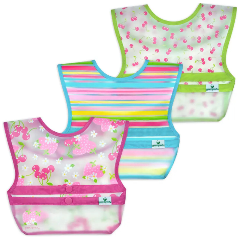 Set de 3 baberos niña green sprouts