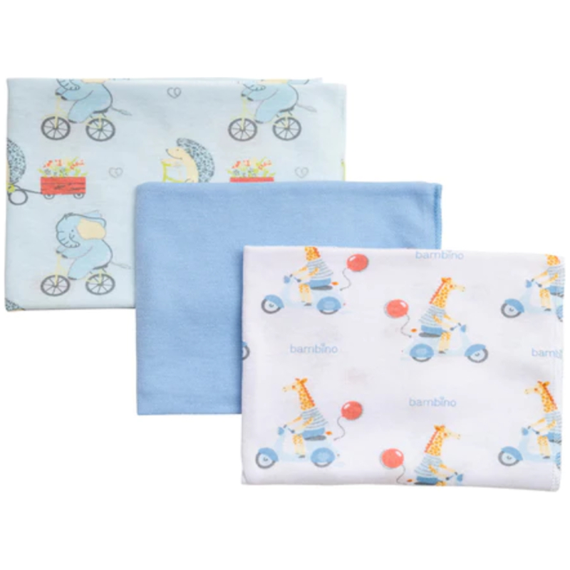 Set de 3 tutos bambino celeste animales