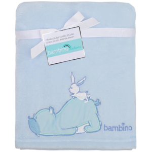 Frazada bordada conejito celeste bambino