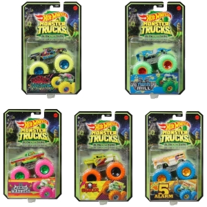 Hot wheels monster trucks glow surtidos 1 un.