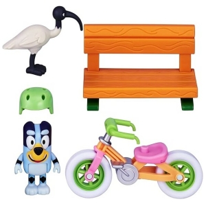 Figura bluey con vehículo: bicicleta
