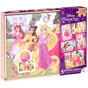 Rompecabezas 5 en 1 disney princesa