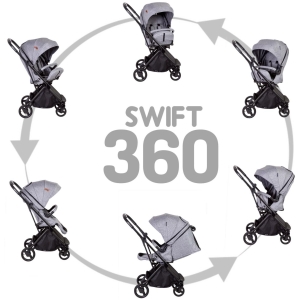 Coche travel system swift 360 negro