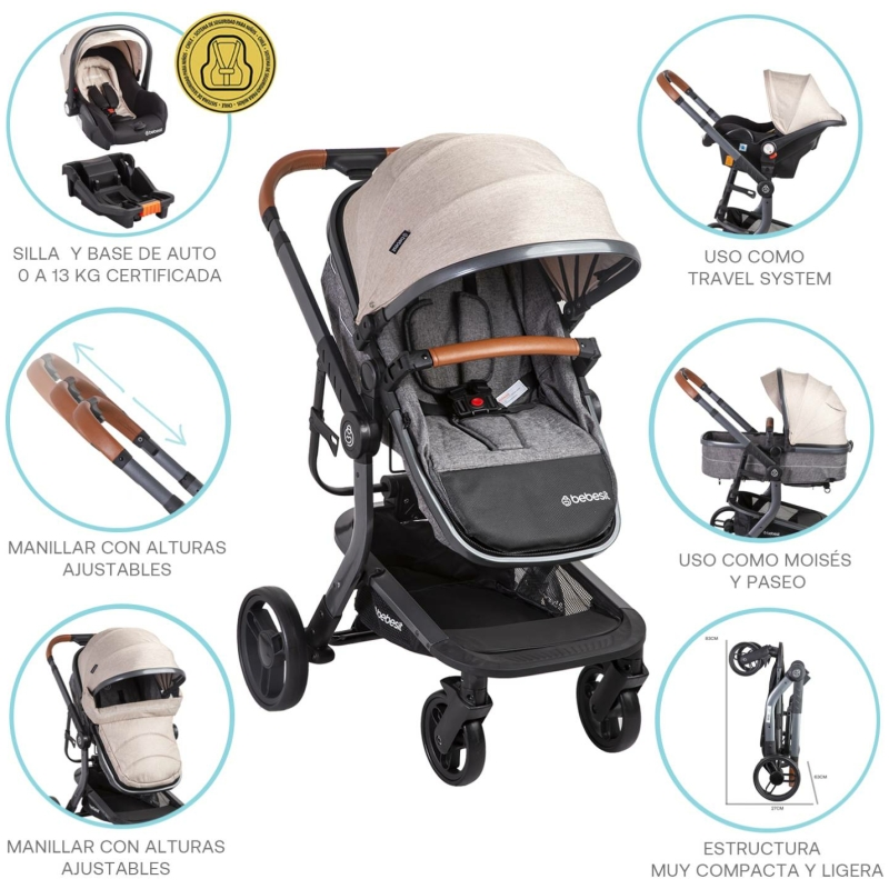 Coche travel system taurus beige
