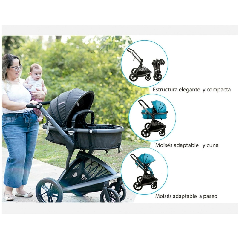 Coche travel system quantum gris