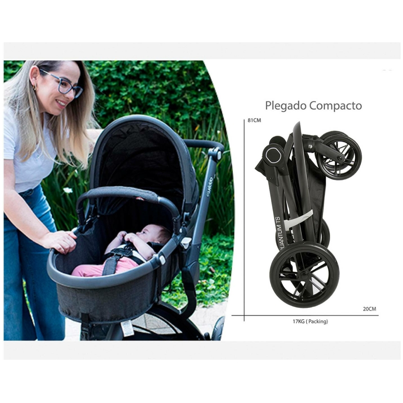 Coche travel system quantum gris