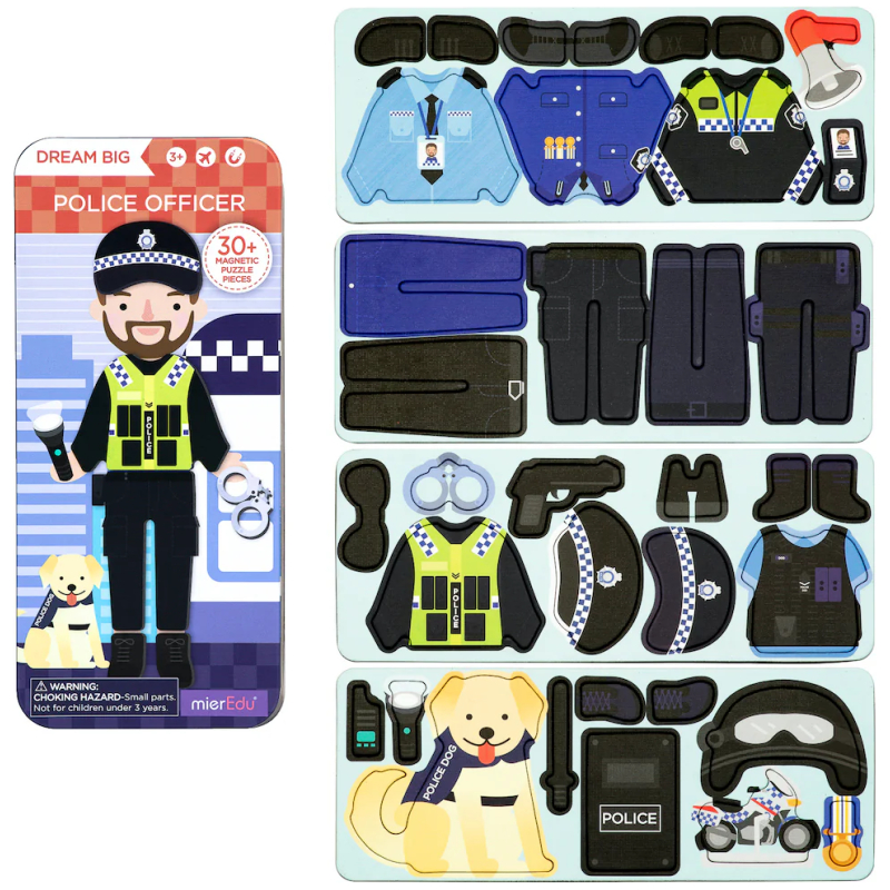 Puzzle magnético profesiones - policía
