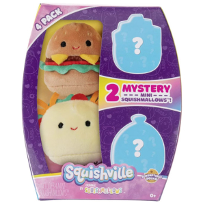 Pack de 4 peluches 5 centímetros squishmallows - comidas