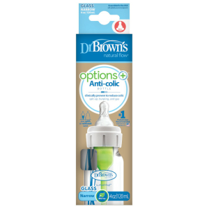Mamadera boca estándar options+ vidrio 120 ml brown's