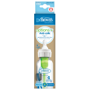 Mamadera boca estándar options+ vidrio 250 ml brown's
