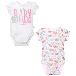 Set 2 body manga corta bambino niña - mariposas