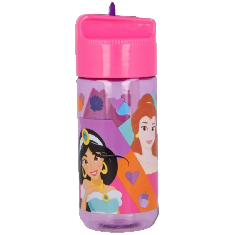 Botella con bombilla princesas