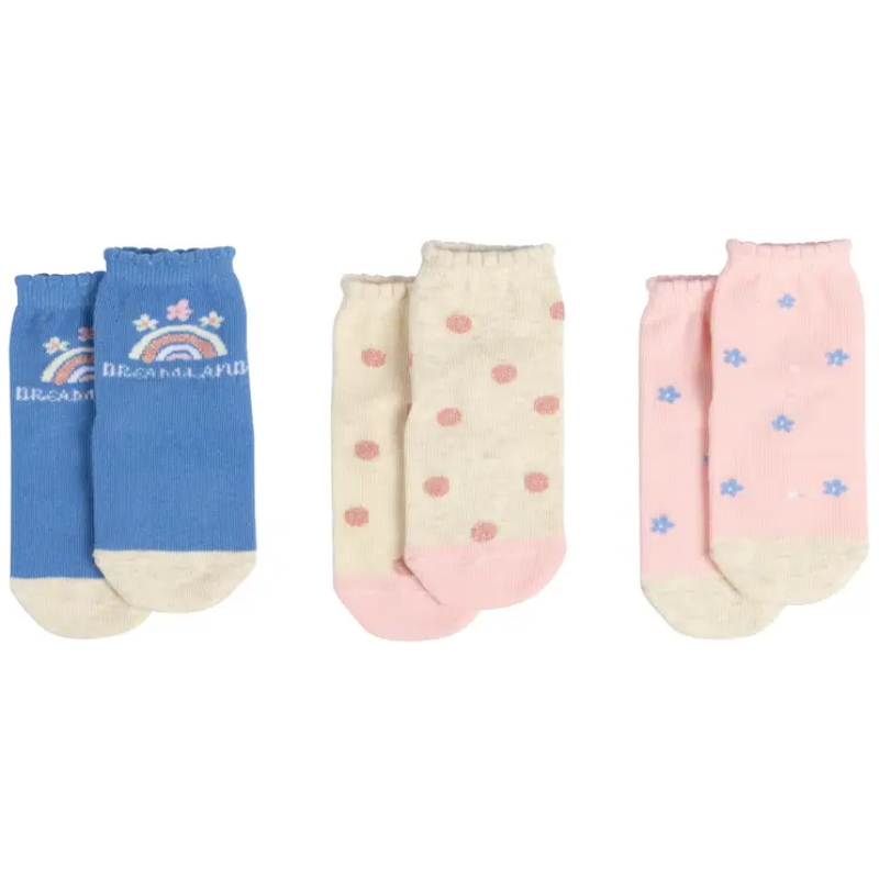 Tripack calcetines niña arcoíris