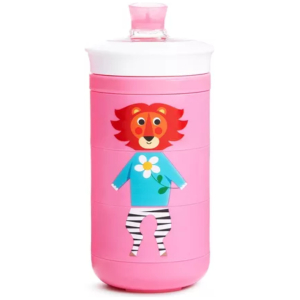 Vaso con boquilla antiderrame twisty animales munchkin rosa
