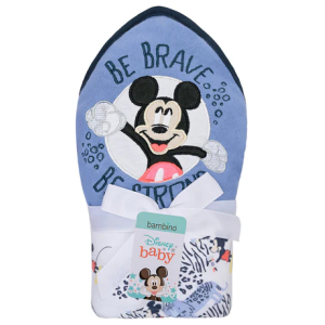 Toalla capucha bambino mickey - azul