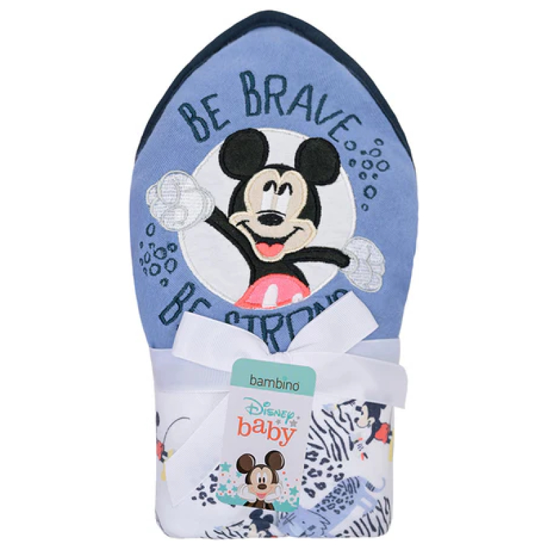 Toalla capucha bambino mickey - azul