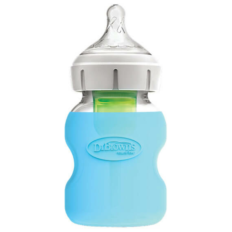 Funda protectora mamadera boca ancha vidrio 150ml dr. browns