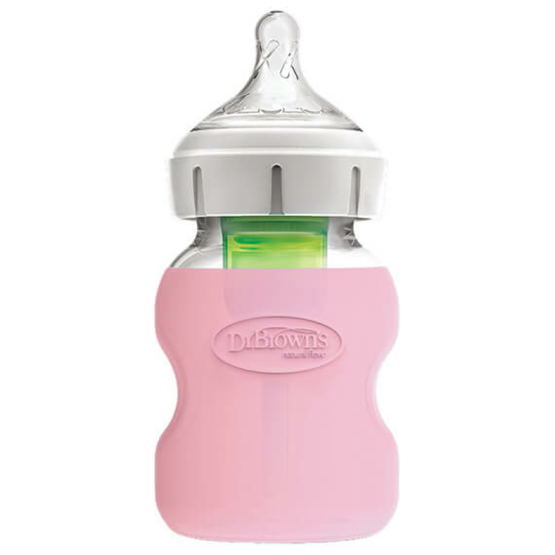 Funda protectora mamadera boca ancha vidrio 150ml dr. browns