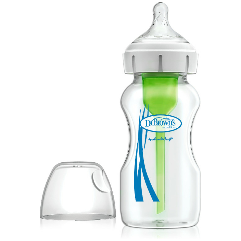 Funda protectora mamadera boca ancha vidrio 270 ml dr. browns