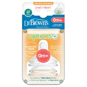 Pack tetinas boca ancha options+ 0m+ dr. brown's