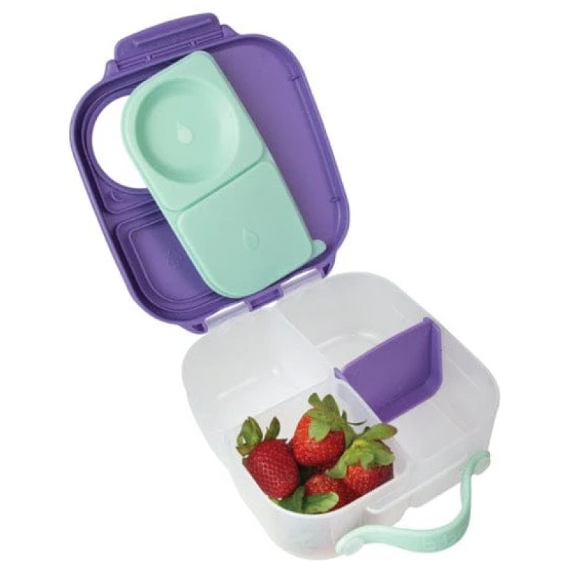 Mini lonchera con divisiones antiderrame b. box - lila