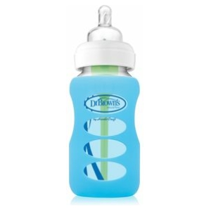 Funda protectora mamadera boca ancha vidrio 270 ml dr. browns