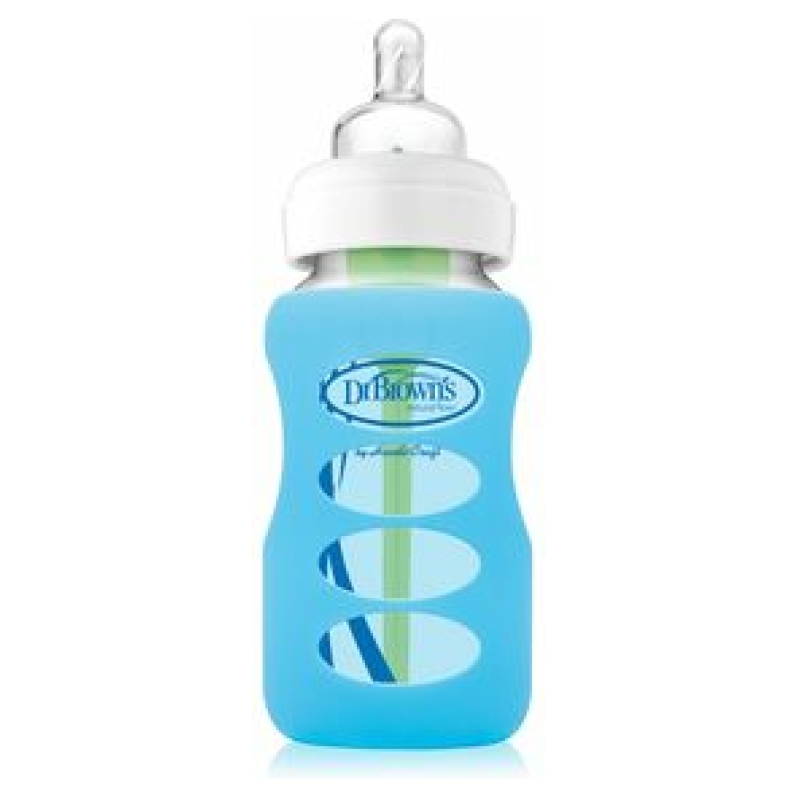 Funda protectora mamadera boca ancha vidrio 270 ml dr. browns