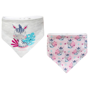 Bipack babero bandana fucsia animales