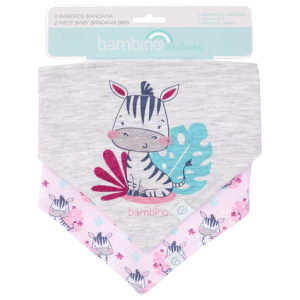 Bipack babero bandana fucsia animales