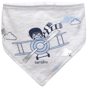Bipack babero bandana gris avión