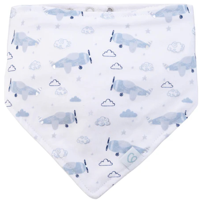 Bipack babero bandana gris avión