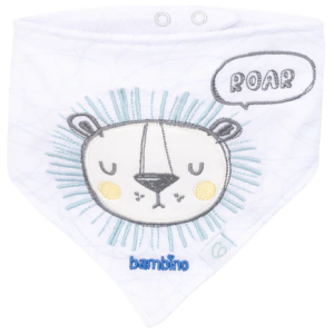 Bipack babero bandana blanco león