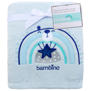 Frazada bordada azul tigre bambino