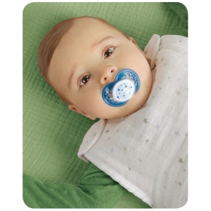 Pack chupete silicona nocturno 16 meses mam - azul