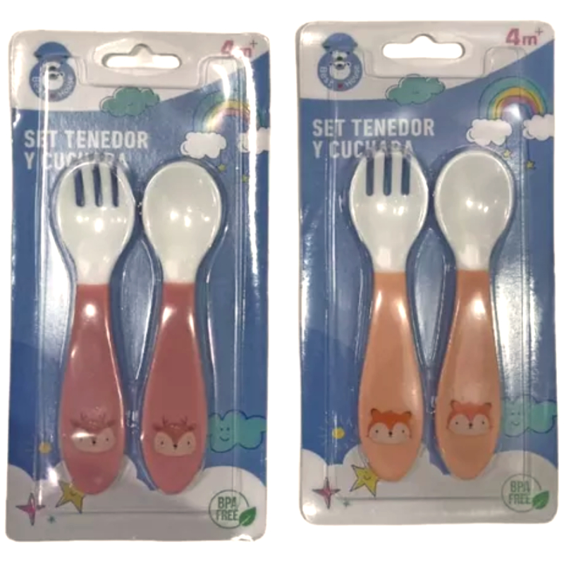 Set tenedor y cuchara best house 1 un. - rosa