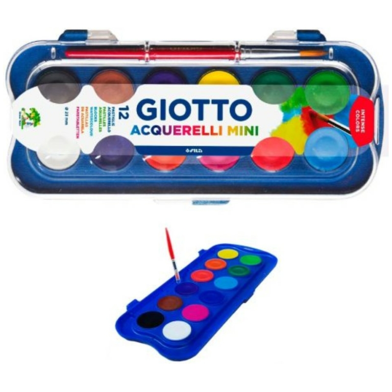 Acuarela 12 colores con pincel art and craft