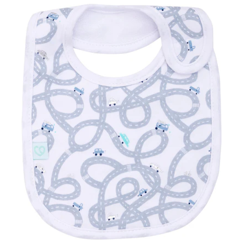 Set 2 baberos de algodón impermeables azul tigre