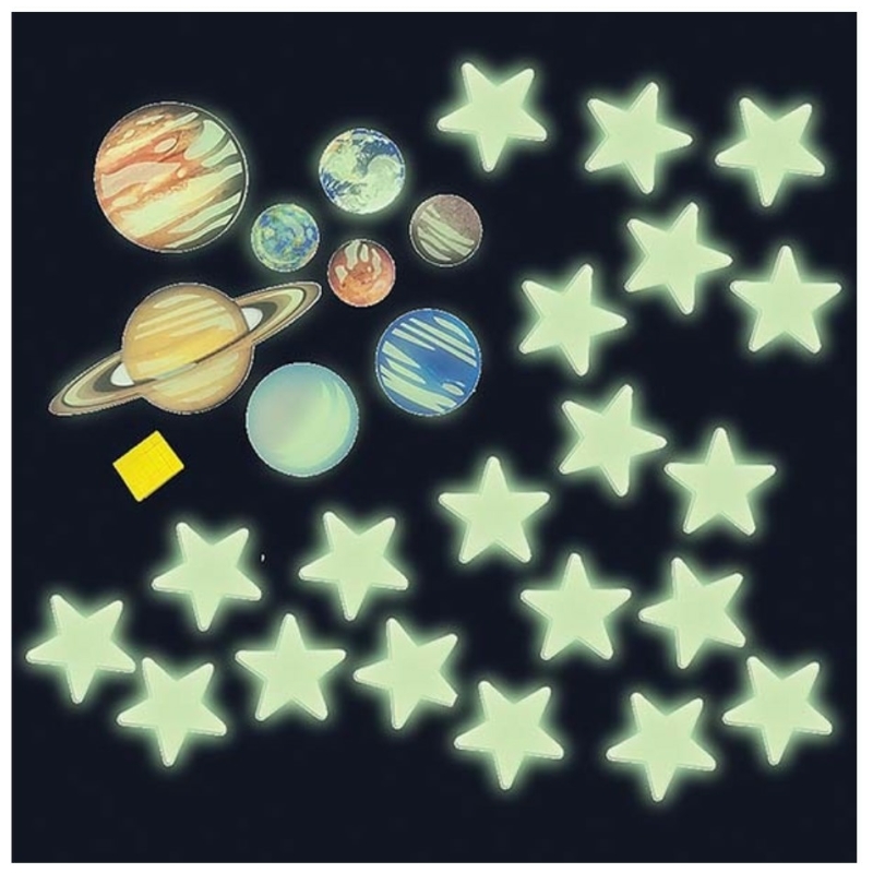 Planetas y estrellas fosforescentes