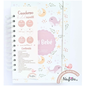 Libreta pediátrica rosa ballenas