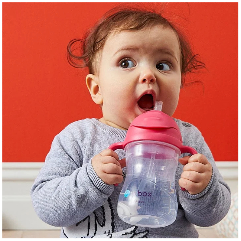 Vaso con bombilla sippy antiderrame b.box - amarillo